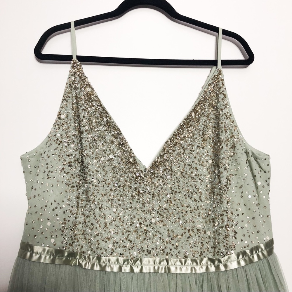 BHLDN Anthropologie Avery Beaded Tulle Gown Dress - Picture 4 of 9